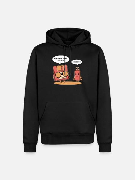 Lustig USB Diskette Kassette 80er - Männer Premium Bio Hoodie - Schwarz