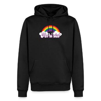 Feminism Feminist Rainbow Political Retro Women - Männer Premium Bio Hoodie - Schwarz - Vorne - Nico (187cm)