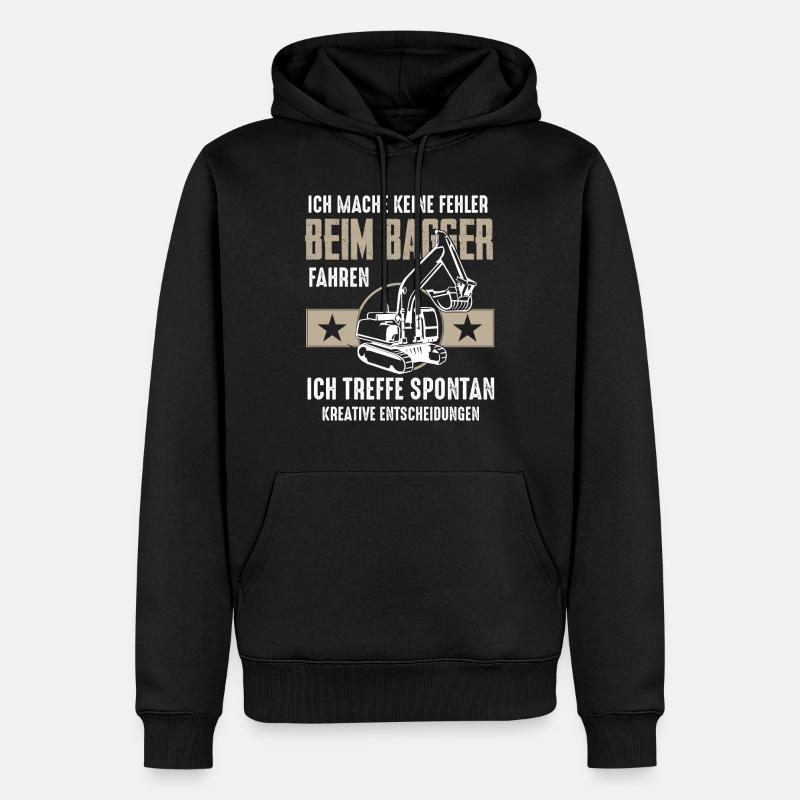 Bagger Shirt · Baustelle · Baumaschine · spontan - Männer Premium Bio Hoodie - Schwarz