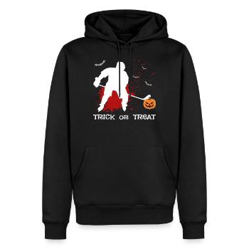 Eishockey Spieler Halloween Kostüm Kürbis Blut - Männer Premium Bio Hoodie - Schwarz - Vorne - Nico (187cm)