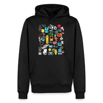 Die beste Generation der 1970er 1980er 1990 - Männer Premium Bio Hoodie - Schwarz - Vorne - Nico (187cm)