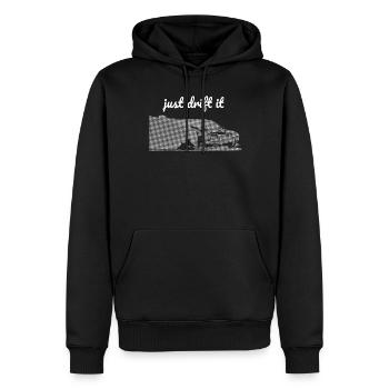 just drift it print hell - Männer Premium Bio Hoodie - Schwarz - Vorne - Nico (187cm)