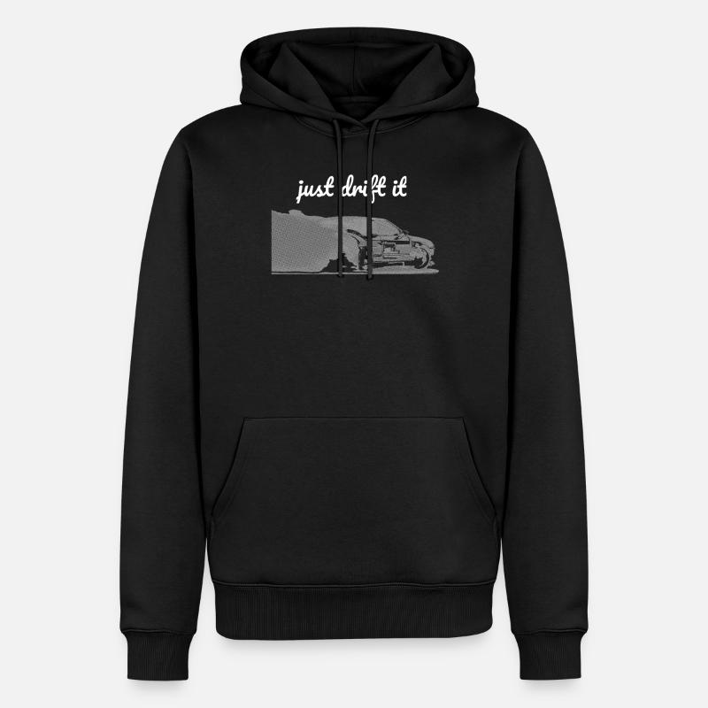 il suffit de dériver il imprimer brillant - Sweat à capuche Premium bio Homme - noir