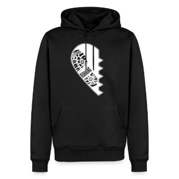 Jogger runner Partenaire en cours d'exécution look chemise cadeau - Sweat à capuche Premium bio Homme - noir - Devant - Nico (187cm)