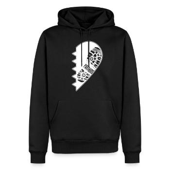 Jogger runner Partenaire en cours d'exécution look chemise cadeau - Sweat à capuche Premium bio Homme - noir - Devant - Nico (187cm)