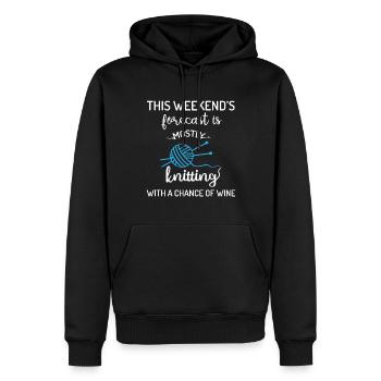 Les prévisions de week-end sont principalement à tricoter avec du vin - Sweat à capuche Premium bio Homme - noir - Devant - Nico (187cm)