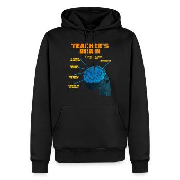 Teacher brain - Men’s Premium Organic Hoodie - black - Front - Nico (187cm)