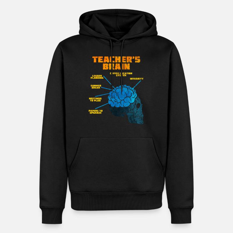 Cerveau de l'enseignant - Sweat à capuche Premium bio Homme - noir