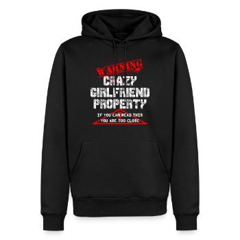 Avertissement de propriété de petite amie folle - Sweat à capuche Premium bio Homme - noir - Devant - Nico (187cm)
