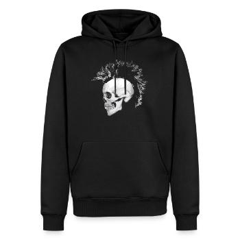 punk skull - Männer Premium Bio Hoodie - Schwarz - Vorne - Nico (187cm)