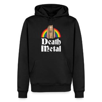 Death Metal Satanic Bear Rainbow Rock Concert Gift - Men’s Premium Organic Hoodie - black - Front - Nico (187cm)