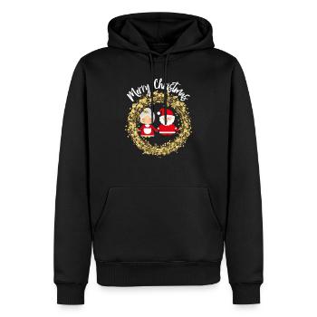 Weihnachtsmann Weihnachtsfrau Paar Beziehung Fest - Männer Premium Bio Hoodie - Schwarz - Vorne - Nico (187cm)