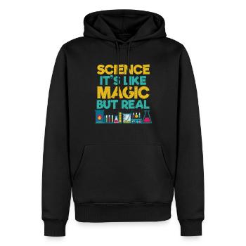 SCIENCE i'ts like MAGIC but real - Men’s Premium Organic Hoodie - black - Front - Nico (187cm)