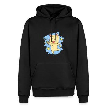 Geburtstag Katze Kawaii Party Feier Miezekatze - Männer Premium Bio Hoodie - Schwarz - Vorne - Nico (187cm)