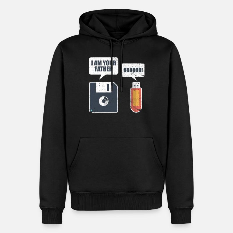 USB Floppy Disk Speicher Computer Nerd Geschenk - Männer Premium Bio Hoodie - Schwarz