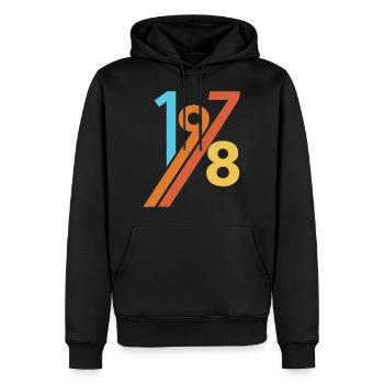 1978 CHEMISE VINTAGE RETRO Années 70 - Sweat à capuche Premium bio Homme - noir - Devant - Nico (187cm)