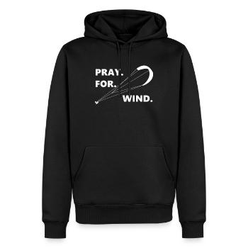 Pray For Wind Kitesurfing Kiteboarding - Männer Premium Bio Hoodie - Schwarz - Vorne - Nico (187cm)