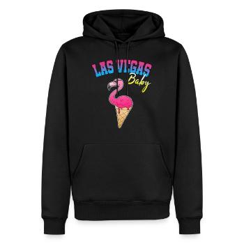 Las Vegas Flamingo Eis Eiscreme Nachtleben Lustig - Männer Premium Bio Hoodie - Schwarz - Vorne - Nico (187cm)