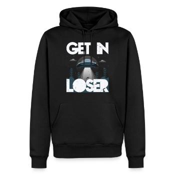 Alien UFO Shirt pour la vie extraterrestre - Sweat à capuche Premium bio Homme - noir - Devant - Nico (187cm)
