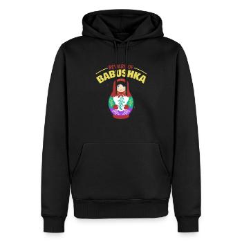 BABUSHKA: Oma: Matrjoschka - Männer Premium Bio Hoodie - Schwarz - Vorne - Nico (187cm)