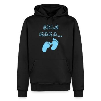 Bientôt maman bébé naissance garçon grossesse - Sweat à capuche Premium bio Homme - noir - Devant - Nico (187cm)