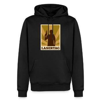 Lasertag - Lasersoldat - Männer Premium Bio Hoodie - Schwarz - Vorne - Nico (187cm)
