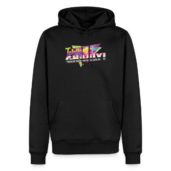 Totally Gnarly - J'aime le Pop Art des années 80 - Sweat à capuche Premium bio Homme - noir - Devant - Nico (187cm)