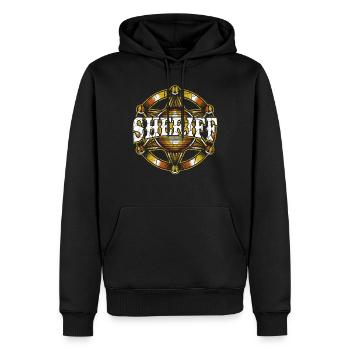 Sheriff Brand Wild West Texas Western - Sweat à capuche Premium bio Homme - noir - Devant - Nico (187cm)