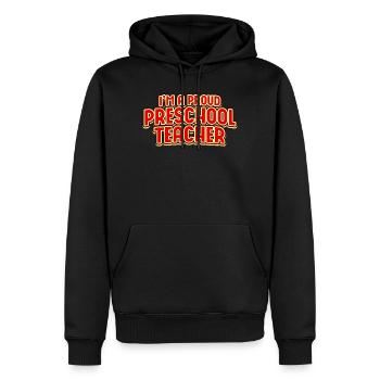 Je suis un fier enseignant préscolaire - Sweat à capuche Premium bio Homme - noir - Devant - Nico (187cm)