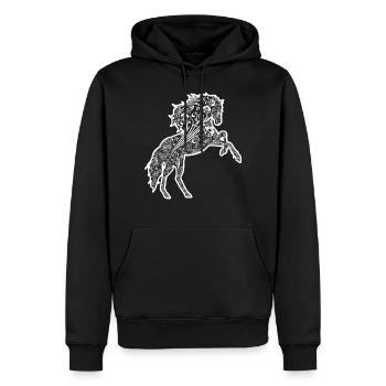 Yoga Namaste Cheval Fleurs Yin Yang I Cadeau - Sweat à capuche Premium bio Homme - noir - Devant - Nico (187cm)