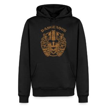 cow-boy - Sweat à capuche Premium bio Homme - noir - Devant - Nico (187cm)