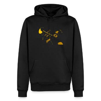 Stilisiertes Trompete-Spieler-T-Shirt, Trompeter - Männer Premium Bio Hoodie - Schwarz - Vorne - Nico (187cm)