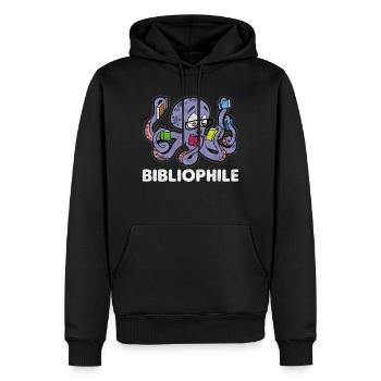 Leseratte Buecher Buecherwurm Lesen - Männer Premium Bio Hoodie - Schwarz - Vorne - Nico (187cm)