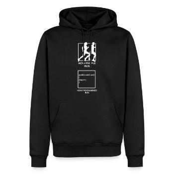 programmeur - Sweat à capuche Premium bio Homme - noir - Devant - Nico (187cm)
