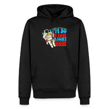 High at the moment T-shirt gave Bong Grass Gift - Men’s Premium Organic Hoodie - black - Front - Nico (187cm)