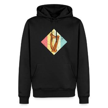 Harfe - Männer Premium Bio Hoodie - Schwarz - Vorne - Nico (187cm)