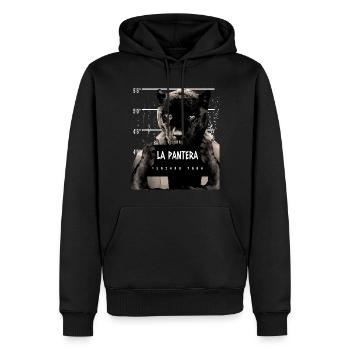 Panthère noire à imprimé animal - Sweat à capuche Premium bio Homme - noir - Devant - Nico (187cm)