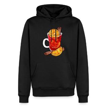 Vin chaud - Sweat à capuche Premium bio Homme - noir - Devant - Nico (187cm)