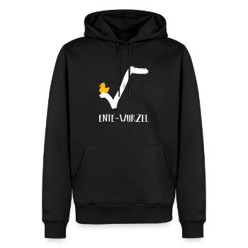 ente wurzel gross gelb DE - Männer Premium Bio Hoodie - Schwarz - Vorne - Nico (187cm)