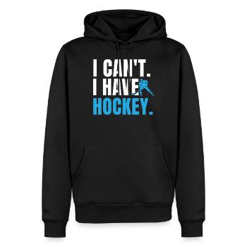 Je ne peux pas avoir de hockey - Sweat à capuche Premium bio Homme - noir - Devant - Nico (187cm)