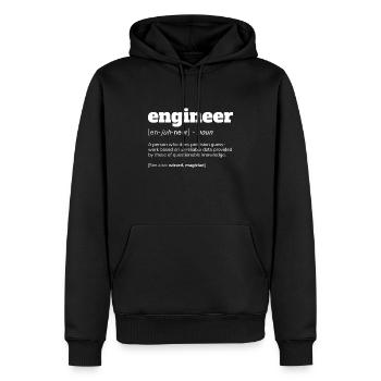T-shirt de définition d'ingénieur, cadeau drôle d'ingénieur - Sweat à capuche Premium bio Homme - noir - Devant - Nico (187cm)