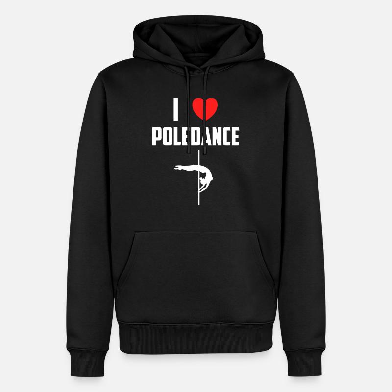 J'adore le poledancing - Sweat à capuche Premium bio Homme - noir