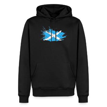Ecosse écossais drapeau drapeau brosse motif - Sweat à capuche Premium bio Homme - noir - Devant - Nico (187cm)