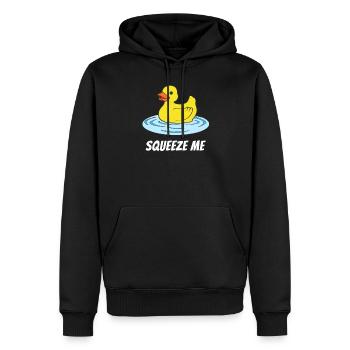 Le canard de bain me pousse le bain de canard grinçant - Sweat à capuche Premium bio Homme - noir - Devant - Nico (187cm)