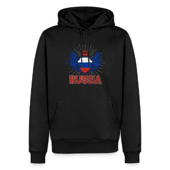 Idée de cadeau d'armoiries d'aile de Russie - Sweat à capuche Premium bio Homme - noir - Devant - Nico (187cm)