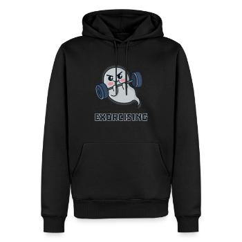 Remise en forme d'esprit d'Halloween - Sweat à capuche Premium bio Homme - noir - Devant - Nico (187cm)