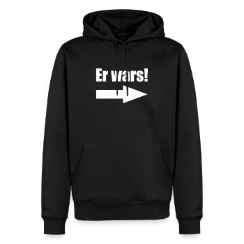 er wars - Männer Premium Bio Hoodie - Schwarz - Vorne - Nico (187cm)