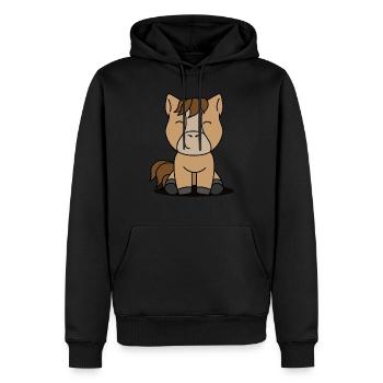 Heste gave gave gave ide - Herre Premium økologisk hoodie - sort - Foran - Nico (187cm)