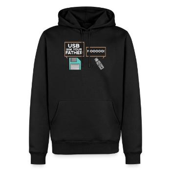 USB I am Your Father Nerd Computer IT Geek - Männer Premium Bio Hoodie - Schwarz - Vorne - Nico (187cm)