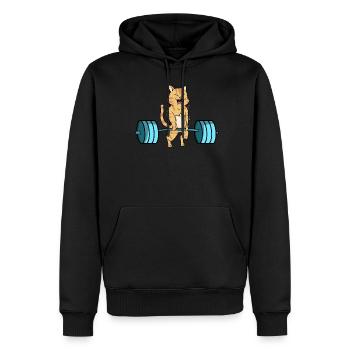 Cadeau de musculation haltère haltérophilie - Sweat à capuche Premium bio Homme - noir - Devant - Nico (187cm)